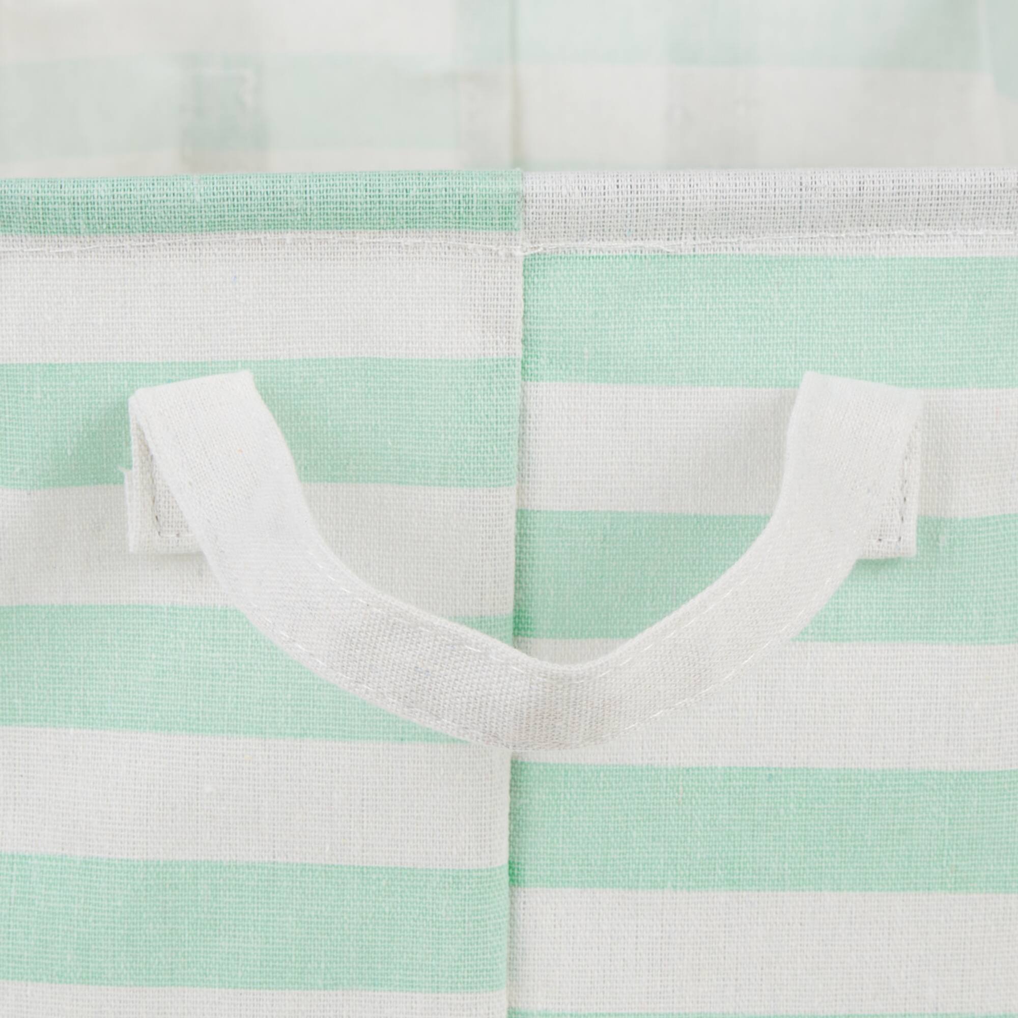 DII® Round Stripes PE-Coated Cotton Polyester Laundry Hamper